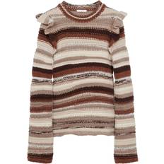 Chloé Sweatere Chloé Irregular Stripe Cashmere Knit - Black Sheep