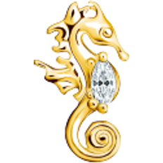 Thomas Sabo Charm Club Single Seahorse Ear Stud - Gold/Transparent