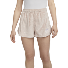 Beige - Dame - Joggingshorts Nike Air Velour Mid-Rise Shorts Women's - Pink Oxford/White