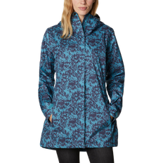 Turquoise - Women Rain Clothes Columbia Women’s Splash A Little II Jacket - Canyon Blue Florescence Print