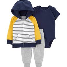 3-6M - Boys Jackets Carter's Baby Boy Striped Hooded Jacket Set 3-pack - Navy