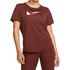 Nike Dri-FIT Swoosh Run Short-Sleeve Running Top Women - Bronze Eclipse/White