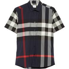 Burberry Somerton Check Stretch Cotton Shirt - Navy