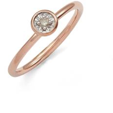 Monica Vinader Rose Gold Diamond Essential Ring - Diamond