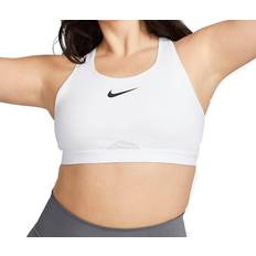 Nike Dri-FIT Swoosh High-Support Non-Padded Adjustable Sports Bra - White/Black