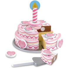 Food Toys Melissa & Doug Triple Layer Party Cake Wooden Play Food