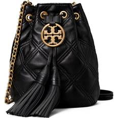 Laptop/Tablet Compartment Bucket Bags Tory Burch Fleming Soft Mini Bucket Bag - Black