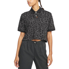 Leopard - Women Polo Shirts Nike Polo Women's - Dark Smoke Grey/Black