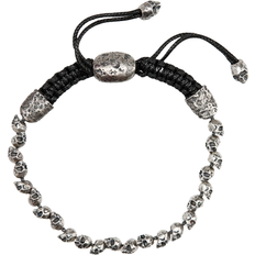 John Varvatos Beaded Skull Bracelet - Silver/Black