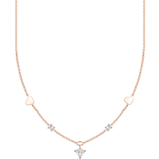 Thomas Sabo Charm Club Delicate Hearts Necklace - Rose Gold/Transparent