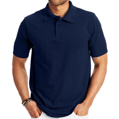 Hanes Cotton Polo Shirts Hanes FreshIQ X-Temp Pique Polo Shirt - Navy