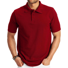 Hanes Cotton Polo Shirts Hanes FreshIQ X-Temp Pique Polo Shirt - Deep Red