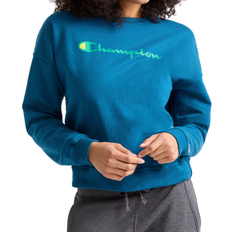 Champion Script Logo Powerblend Fleece Relaxed Crew T-shirt - Fresh Teal