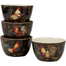 Beige Dessert Bowls Certified International Gilded Rooster Dessert Bowl 13.3cm 4pcs 0.82L