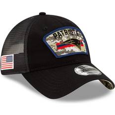 New Era New England Patriots 2021 Salute To Service Trucker 9Twenty Adjustable Hat - Black