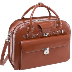 McKlein Roseville | 15” Detachable Wheeled Laptop Case - Brown