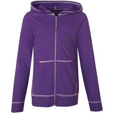 Girls - Purple Hoodies Hanes Girl's Slub Jersey Full-Zip Hoodie - Purple Crush