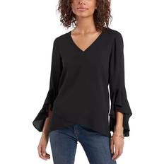 Vince Camuto Flutter-Sleeve Tunic - Black