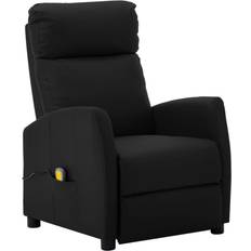 vidaXL Massage Reclining Chair Black Faux Leather