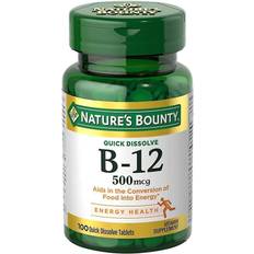 B12 500 Natures Bounty Nature's Bounty Vitamin B12 Sublingual Natural Cherry 500 mcg 100 Microlozenges