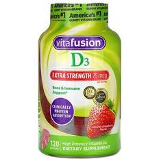 Jordgubb Vitaminer & Mineraler Vitafusion Vitafusion Extra Strength D3 Natural Strawberry 75 mcg 120 Gummies 120 pcs