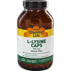 Country Life L-Lysine Caps 500 mg 250 Vegetarian Capsules