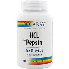 Solaray HCL with Pepsin 650 mg 100 Vegetarian Capsules 100 pcs