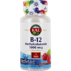 Kal B12 Methylcobalamin Raspberry 5000 mcg. 90 Micro Tablets