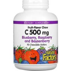 Natural Factors 100% Fruit Chew C Blueberry Raspberry and Boysenberry 500 mg 90 Chewable Wafers