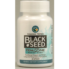 Vitamins & Supplements Amazing Herbs Black Seed Fenuzyme Bronc Care 60 Capsules