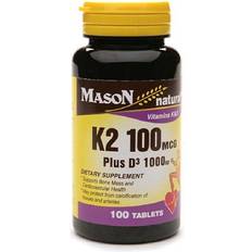 Mason Natural Vitamin K2 Plus Vitamin D3 100 mcg 100 Tablets