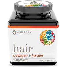 Keratin hälsokost och kosttillskott Youtheory Hair Collagen Keratin 120 Mini Tablets