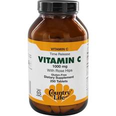 Country Life Time Release Vitamin C with Rose Hips 1000 mg 250 Tablets