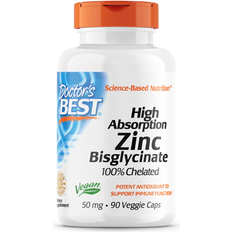 Vitaminer & Kosttilskud Doctor's Best High Absorption Zinc Bislgycinate 50 mg 90 Veggie Caps 90 stk