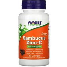 Vitamins & Supplements Now Foods Foods Sambucus Zinc C Elderberry 60 Lozenges