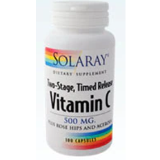 Solaray Vitamin C Timed Release 500 mg 100 Capsules