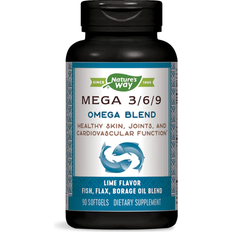 Natures Way Fatty Acids Natures Way Mega Omega 3-6-9 Fish Oil Blend Lime (90 Softgels) 90