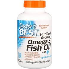 Doctor's Best Purified & Clear Omega 3 Fish Oil, 1000mg 120 marine softgels