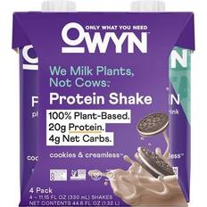 OWYN OWYN Plant-Based Protein Shake Cookies and Creamless 12 fl oz Each Pack of 4