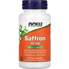 Safran kosttilskud Now Foods Supplements Saffron Whole Herb 50 mg 60 Veg Capsules 60 pcs