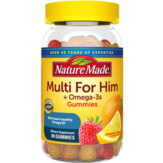 Nature Made Men's Multivitamin Omega-3 Gummies Strawberry, Lemon & Orange 80ct