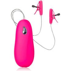 Plastic Whips & Clamps CalExotics Heated Vibrating Nipple Teasers Pink