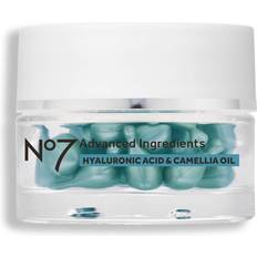 No7 Advanced Ingredients HYALURONIC ACID & CAMELLIA OIL Facial Capsules 30s