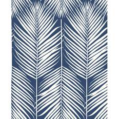 NextWall NextWall Peel & Stick Palm Silhouette Coastal Blue Wallpaper