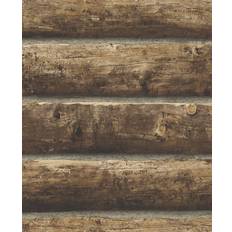 Wallpapers NextWall NextWall Peel & Stick Log Cabin Walnut Wallpaper