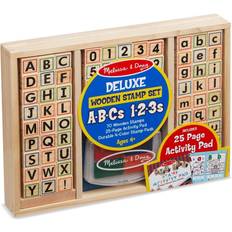 Wood Creativity Sets Melissa & Doug Deluxe Wooden Stamp Set ABCs 123s