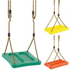 Upper Bounce Kids Stand Up Foot Swing Seat & Adjustable Ropes Playground Sets & Accessories for Children Fully Assembled Orange Swingan
