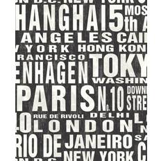 Wallpapers NextWall NextWall Peel & Stick Around the World Black & White Wallpaper