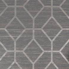Wallpapers Boutique Asscher Grey Geometric Bronze Effect Textured Wallpaper