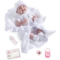 JC Toys La Newborn 18786 Soft Body Baby Doll Bunting & Accessories, White